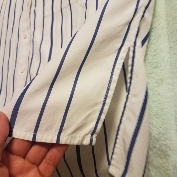 Ochirly White&Blue Striped Courier Shirt Sz M. - Picture 9 of 11